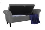 Teddy Velvet Multifunctional Storage Rectangular Sofa Stool