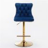 Furniture,Golden Swivel Velvet Barstools Adjusatble Seat Height from 25-33 Inch