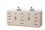 84" Bathroom Vanity with Double Sink, Modern Bathroom Vanity Set with Soft-Close Cabinet and 9 Drawers