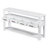 62.2'' Modern Console Table Sofa Table for Living Room with 4 Drawers and 2 Shelves