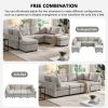 103" Sectional Sofa Couch Sofa Bed U-shaped Sofa with Two Movable Ottoman and Three USB Ports for Living Room