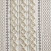 Cotton Printed Curtain Panel with Chenille Stripe and Lining(Only 1 Pc Panel)