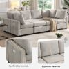 103" Sectional Sofa Couch Sofa Bed U-shaped Sofa with Two Movable Ottoman and Three USB Ports for Living Room