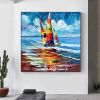 Abstract oil painting Boats Oil Canvas Painting Sea Landscape 100% handmade Wall Art Picture for Living Room Home Decor