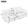 103" Sectional Sofa Couch Sofa Bed U-shaped Sofa with Two Movable Ottoman and Three USB Ports for Living Room